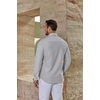 COOFANDY Men’s Oxford Shirt Long Sleeve Casual Button Down Dress Shirt(Light Grey)