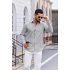 COOFANDY Men’s Oxford Shirt Long Sleeve Casual Button Down Dress Shirt(Light Grey)