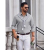 COOFANDY Men’s Oxford Shirt Long Sleeve Casual Button Down Dress Shirt(Light Grey)