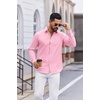COOFANDY Men’s Oxford Shirt Long Sleeve Casual Button Down Dress Shirt(Pink)