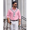 COOFANDY Men’s Oxford Shirt Long Sleeve Casual Button Down Dress Shirt(Pink)
