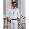 COOFANDY Men’s Oxford Shirt Long Sleeve Casual Button Down Dress Shirt(White)