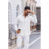 COOFANDY Men’s Oxford Shirt Long Sleeve Casual Button Down Dress Shirt(White)