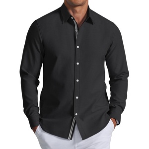COOFANDY Men’s Oxford Shirt Long Sleeve Casual Button Down Dress Shirt(Black)