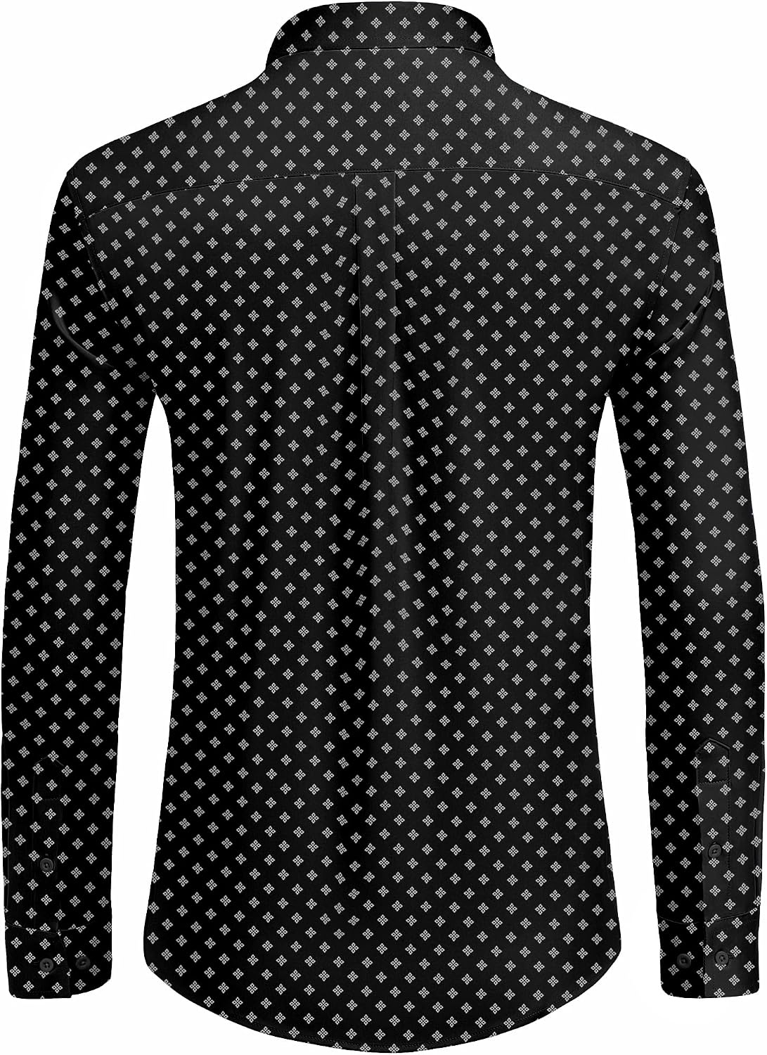 image:imageCOOFANDY Mens Dress Shirts Long Sleeve Button Down Shirts Regular Fit Business Casual ShirtsBlack White Geometric Square