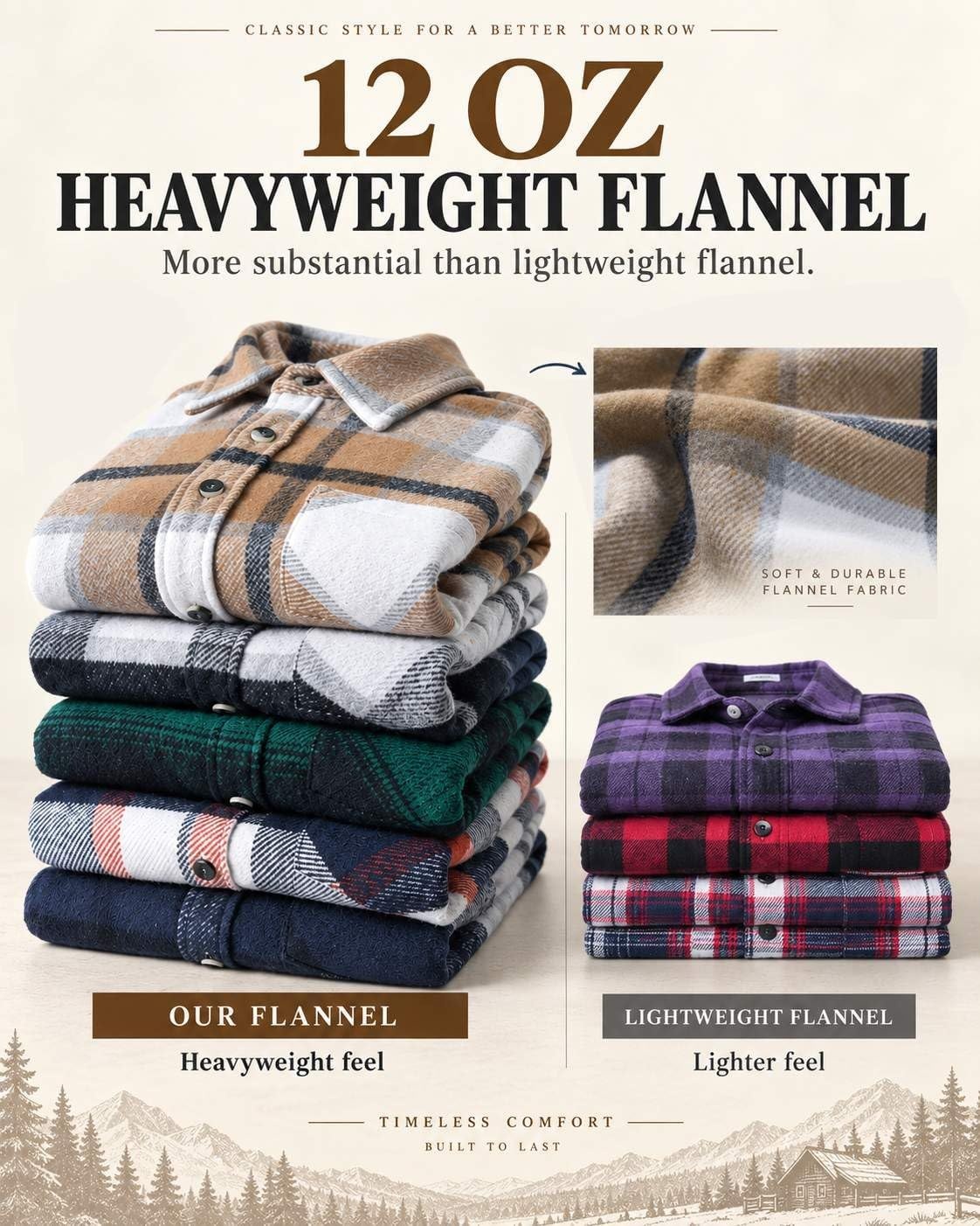 image:imageCOOFANDY Mens Flannel Shirts Long Sleeve Plaid Button Down Shirt JacketsNavy Blue Plaid