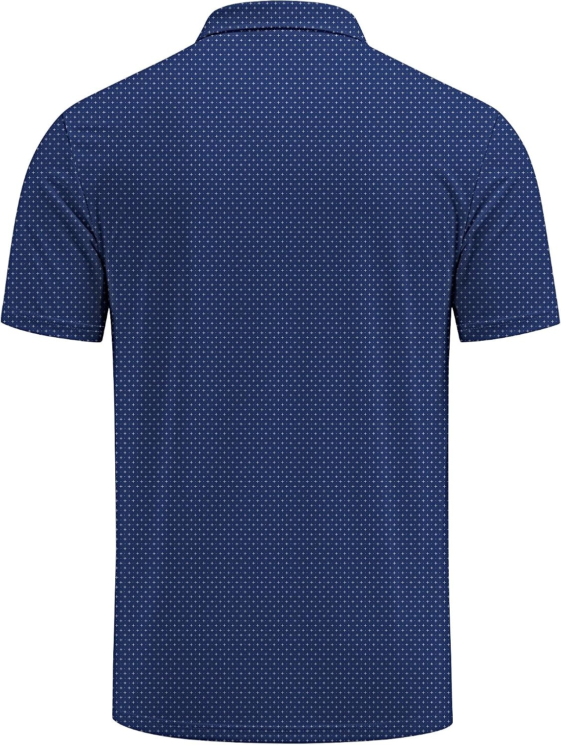 image:imageCOOFANDY Mens Golf Polo Shirts Short Sleeve Quick Dry Casual Collared ShirtNavy Blue Cross