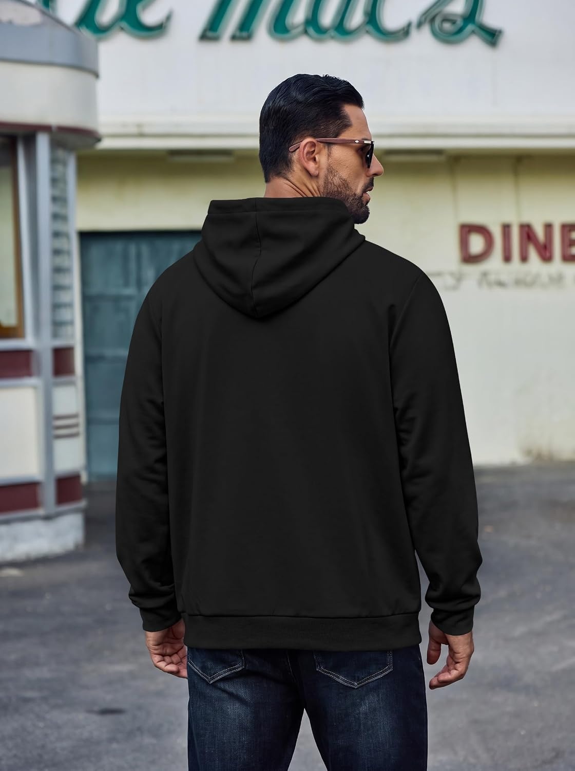 image:imageCOOFANDY Mens Hoodie Pullover Hooded Sweatshirt Casual Fashion Solid FallBlack