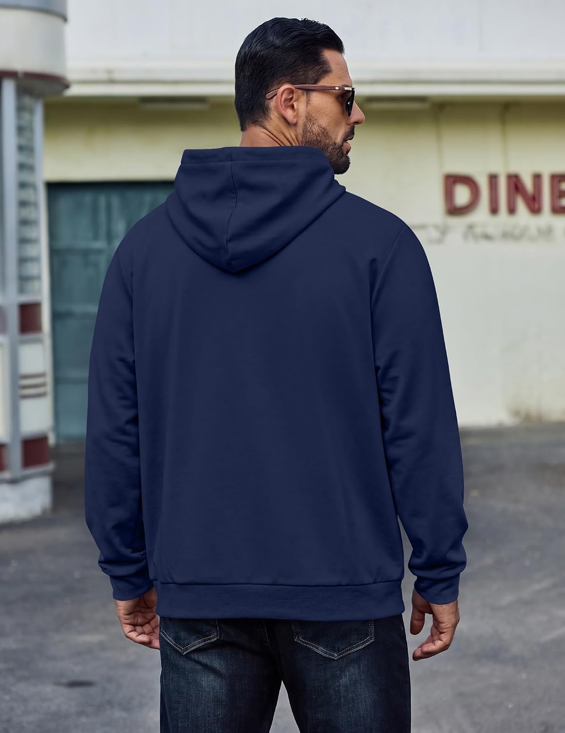 image:imageCOOFANDY Mens Hoodie Pullover Hooded Sweatshirt Casual Fashion Solid FallNavy Blue