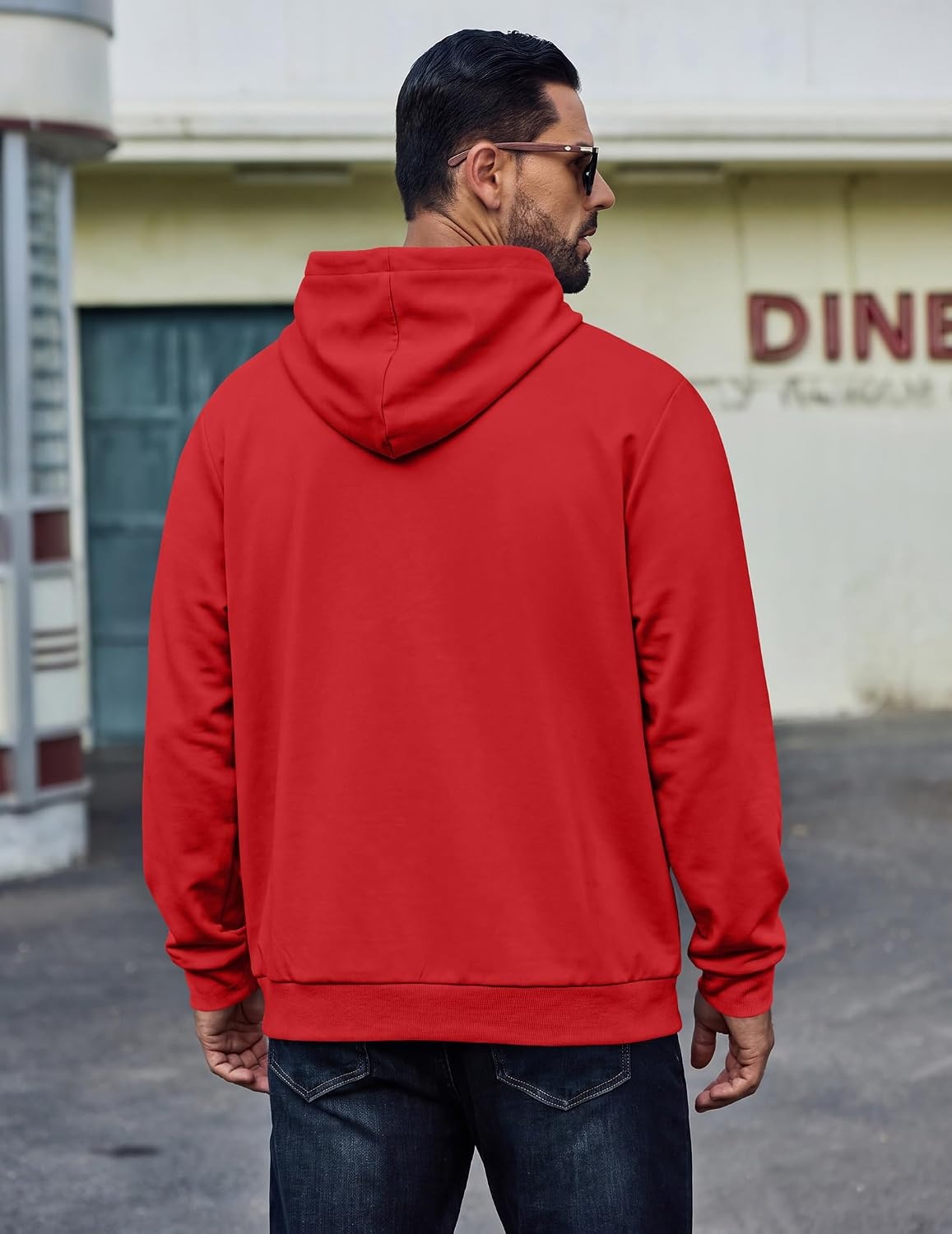 image:imageCOOFANDY Mens Hoodie Pullover Hooded Sweatshirt Casual Fashion Solid FallTrue Red