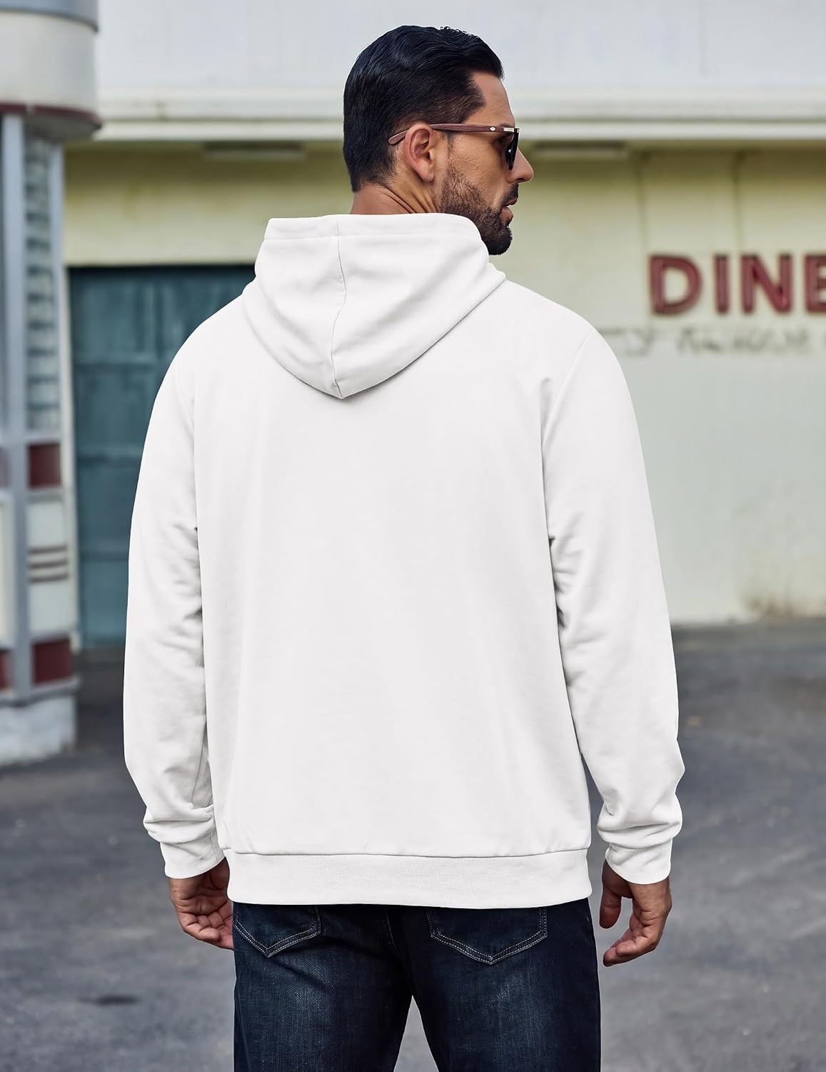 image:imageCOOFANDY Mens Hoodie Pullover Hooded Sweatshirt Casual Fashion Solid FallWhite
