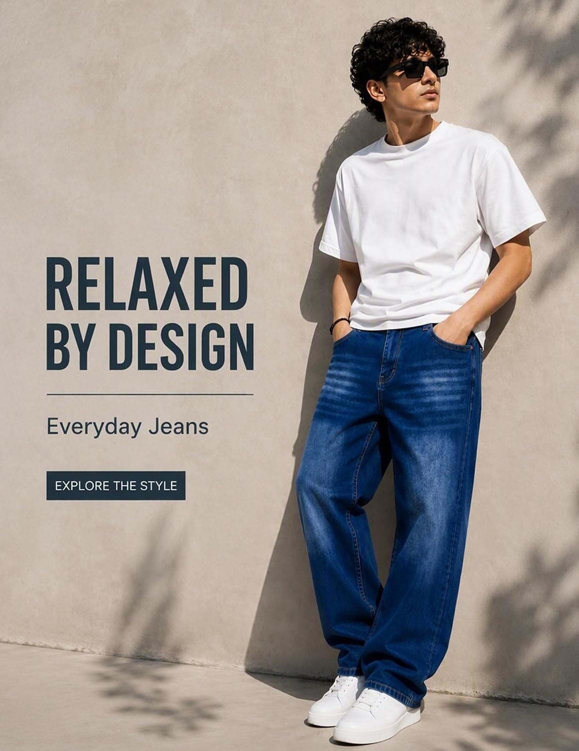 image:imageCOOFANDY Mens Jeans Relaxed Fit Stretch Denim Straight Leg Casual PantsDenim Blue