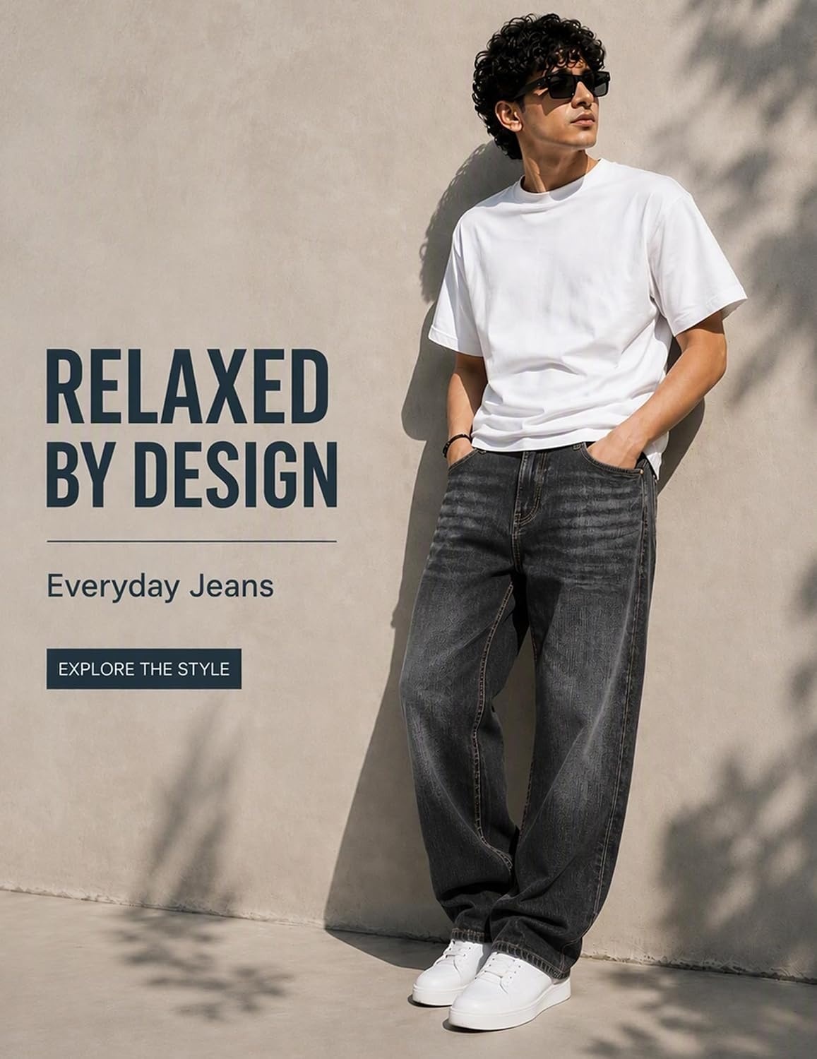 image:imageCOOFANDY Mens Jeans Relaxed Fit Stretch Denim Straight Leg Casual PantsSmoky Grey