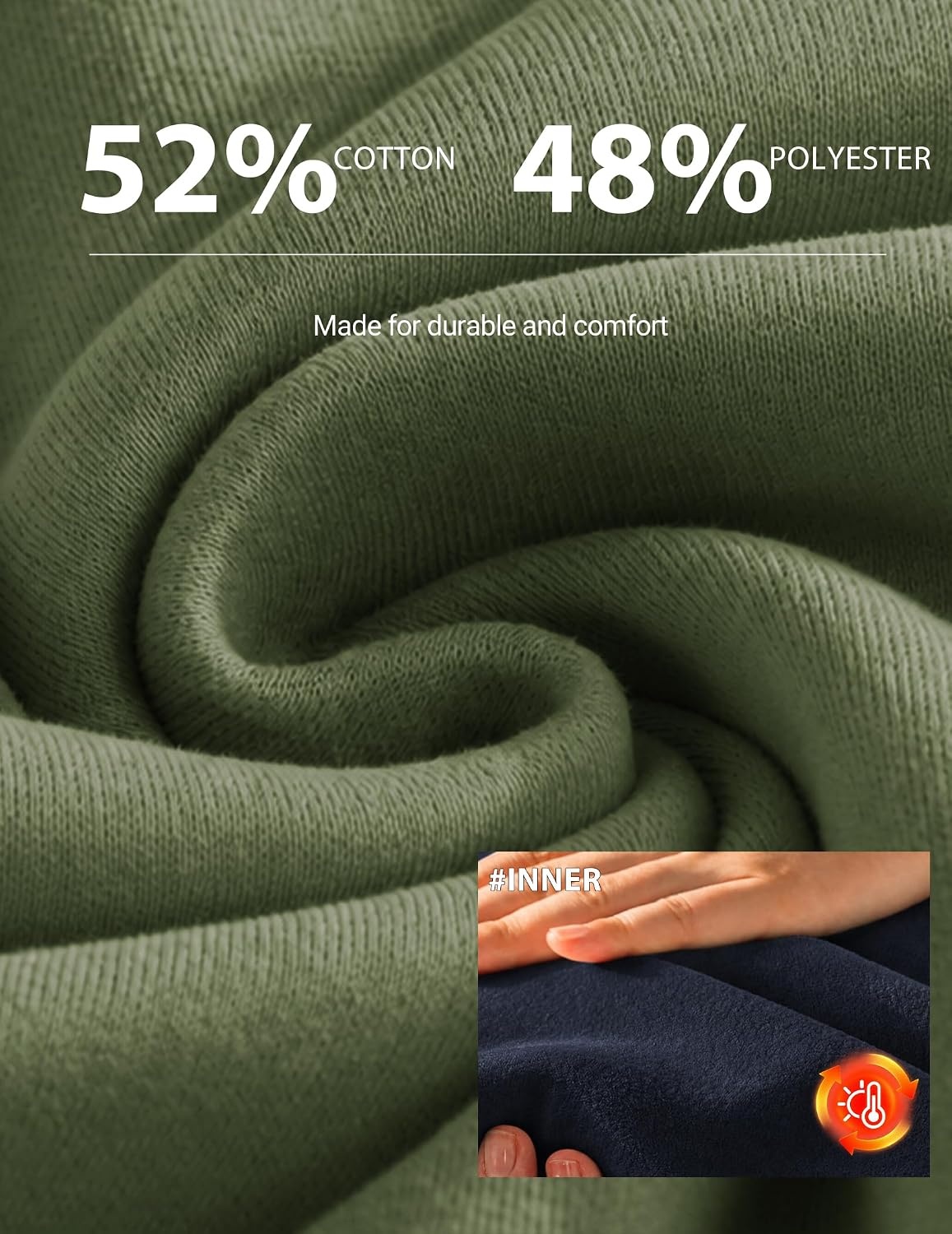 image:imageCOOFANDY Mens Quarter Zip Pullover Sweatshirt Fleece Mock Neck with PocketArmy Green