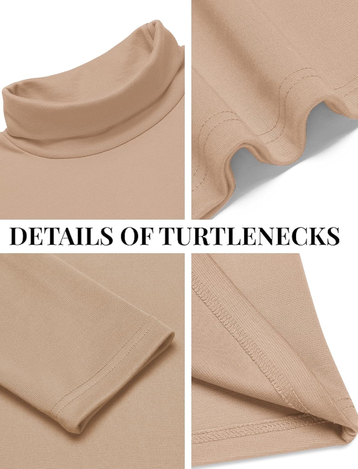 image:imageCOOFANDY Mens Slim Fit Basic Turtleneck Long Sleeve Lightweight Pullover Sweaters Casual Knitted Tops3 Pack BlackWhiteKhaki