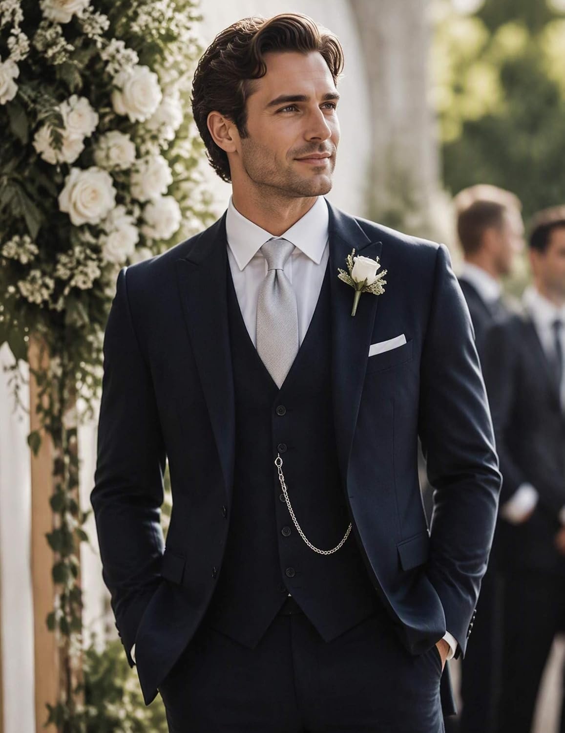 image:imageCOOFANDY Mens Suit Vest Business Casual Dress Vest Wedding Prom WaistcoatBlack