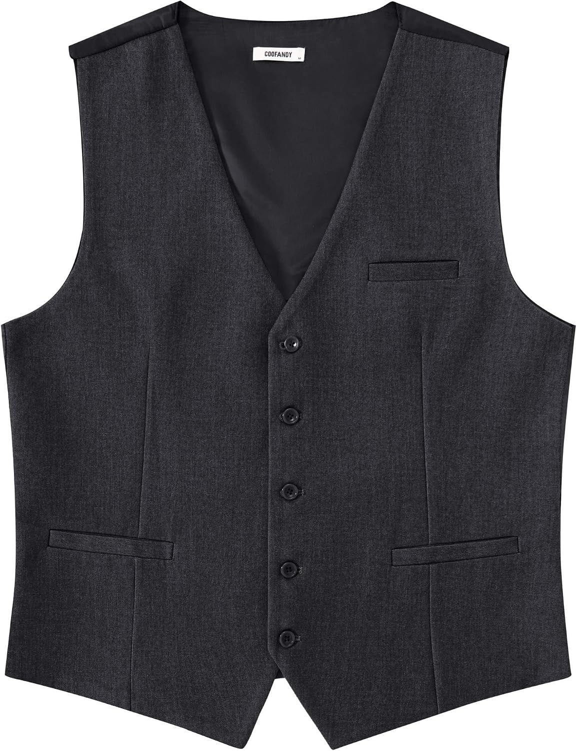 image:imageCOOFANDY Mens Suit Vest Business Casual Dress Vest Wedding Prom WaistcoatGray