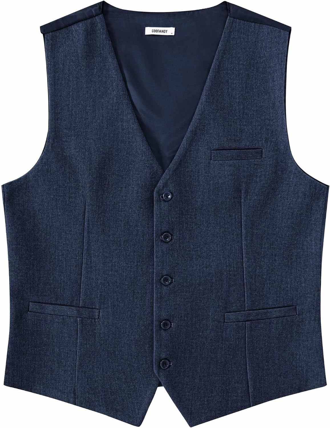 image:imageCOOFANDY Mens Suit Vest Business Casual Dress Vest Wedding Prom WaistcoatNavy Blue