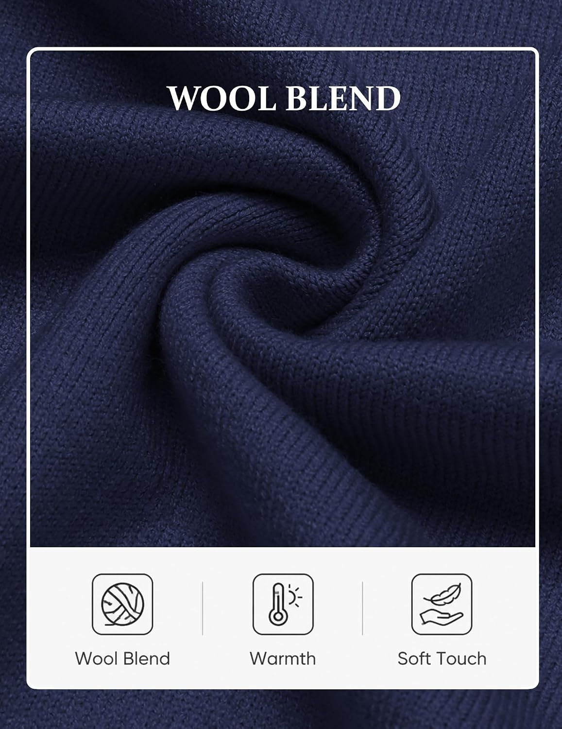image:imageCOOFANDY Mens Sweater Vest Wool Blended Casual Sleeveless Knit PulloverNavy Blue