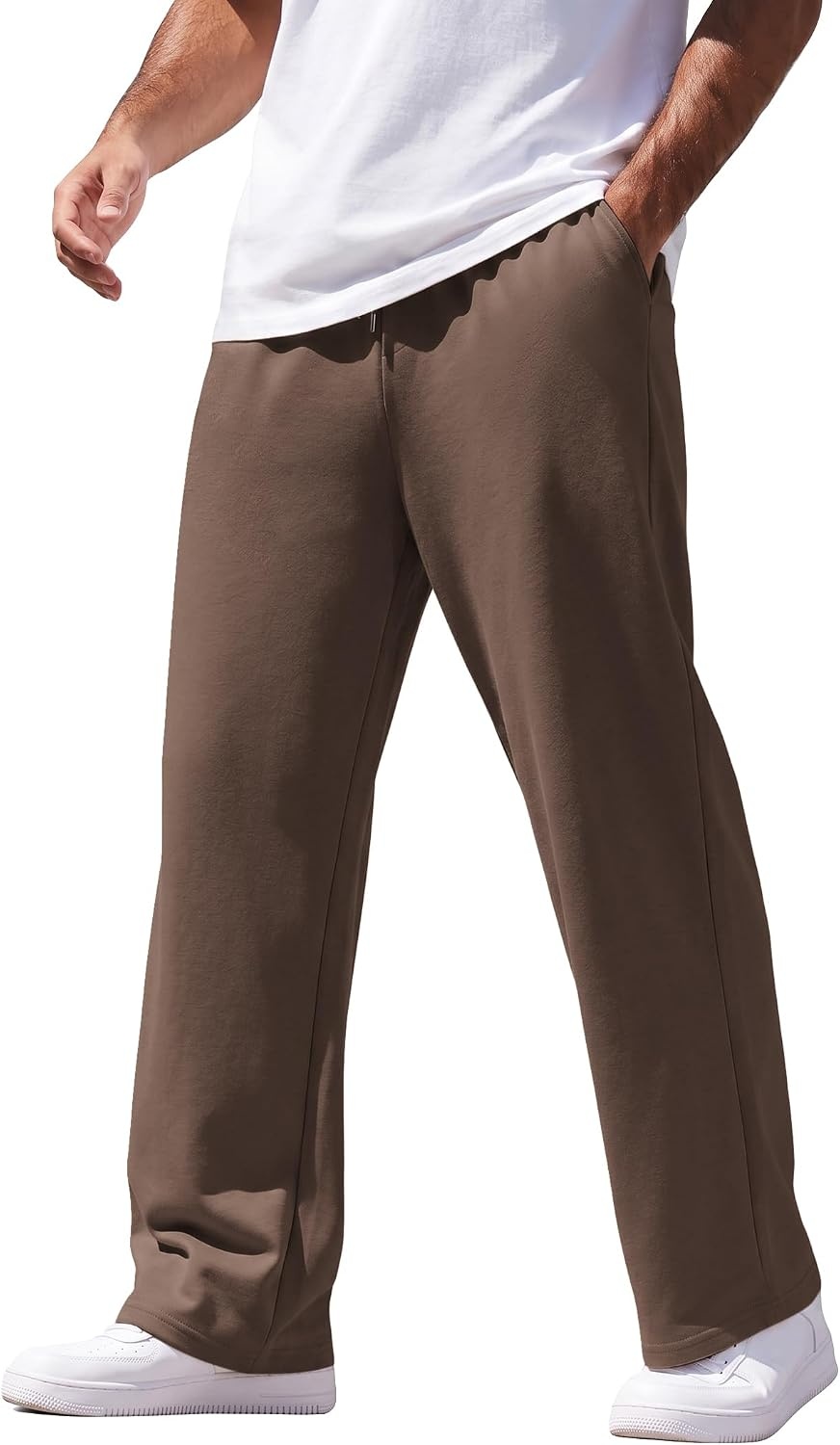 image:imageCOOFANDY Mens Sweatpants Casual Baggy Pants Lightweight Cotton SweatpantsBrown