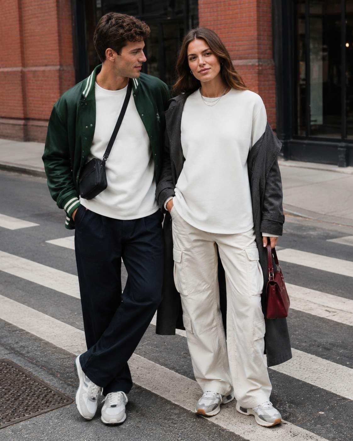 image:imageCOOFANDY Mens Sweatshirt Crew Neck Lightweight Fleece Pullover TShirtWhite