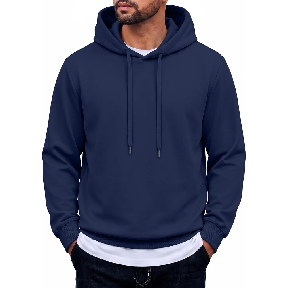 image:imageCOOFANDY Mens Hoodie Pullover Hooded Sweatshirt Casual Fashion Solid FallNavy Blue