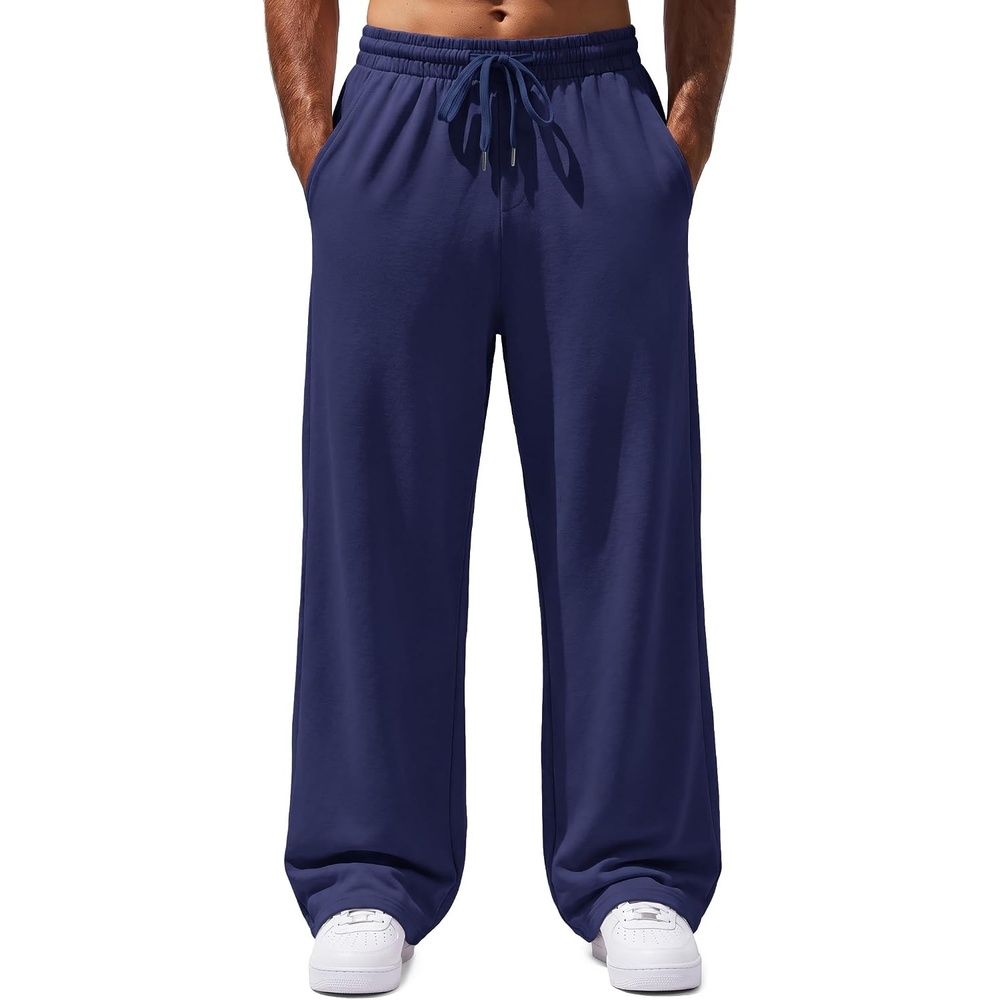 image:imageCOOFANDY Mens Sweatpants Casual Baggy Pants Lightweight Cotton SweatpantsNavy Blue