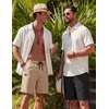 COOFANDY Mens Casual Cotton 9” Shorts Drawstring Summer Beach Chino Shorts(A-black)