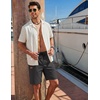 COOFANDY Mens Casual Cotton 9” Shorts Drawstring Summer Beach Chino Shorts(A-black)