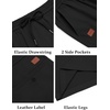 COOFANDY Mens Casual Cotton 9” Shorts Drawstring Summer Beach Chino Shorts(A-black)