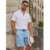 COOFANDY Mens Casual Cotton 9” Shorts Drawstring Summer Beach Chino Shorts(Baby Blue)