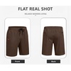COOFANDY Mens Casual Cotton 9” Shorts Drawstring Summer Beach Chino Shorts(Brown)