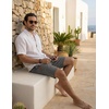 COOFANDY Mens Casual Cotton 9” Shorts Drawstring Summer Beach Chino Shorts(Dark Grey)