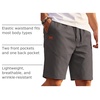 COOFANDY Mens Casual Cotton 9” Shorts Drawstring Summer Beach Chino Shorts(Dark Grey)