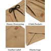 COOFANDY Mens Casual Cotton 9” Shorts Drawstring Summer Beach Chino Shorts(Dark Khaki)