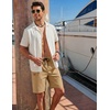 COOFANDY Mens Casual Cotton 9” Shorts Drawstring Summer Beach Chino Shorts(Dark Khaki)