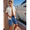 COOFANDY Mens Casual Cotton 9” Shorts Drawstring Summer Beach Chino Shorts(Denim Blue)