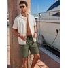 COOFANDY Mens Casual Cotton 9” Shorts Drawstring Summer Beach Chino Shorts(Green)