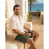 COOFANDY Mens Casual Cotton 9” Shorts Drawstring Summer Beach Chino Shorts(Green)