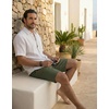COOFANDY Mens Casual Cotton 9” Shorts Drawstring Summer Beach Chino Shorts(Green)