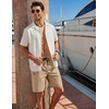 COOFANDY Mens Casual Cotton 9” Shorts Drawstring Summer Beach Chino Shorts(Khaki)