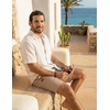 COOFANDY Mens Casual Cotton 9” Shorts Drawstring Summer Beach Chino Shorts(Khaki)