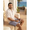 COOFANDY Mens Casual Cotton 9” Shorts Drawstring Summer Beach Chino Shorts(Light Grey)
