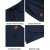 COOFANDY Mens Casual Cotton 9” Shorts Drawstring Summer Beach Chino Shorts(Navy Blue)