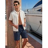 COOFANDY Mens Casual Cotton 9” Shorts Drawstring Summer Beach Chino Shorts(Navy Blue)