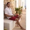 COOFANDY Mens Casual Cotton 9” Shorts Drawstring Summer Beach Chino Shorts(Red)