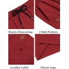 COOFANDY Mens Casual Cotton 9” Shorts Drawstring Summer Beach Chino Shorts(Red)