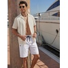 COOFANDY Mens Casual Cotton 9” Shorts Drawstring Summer Beach Chino Shorts(White)