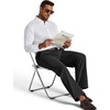 COOFANDY Men’s Corduroy Pant Straight Fit Flat Front Casual Dress Slacks(Black)