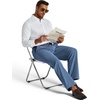 COOFANDY Men’s Corduroy Pant Straight Fit Flat Front Casual Dress Slacks(Blue)